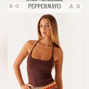 Peppermint Dark Brown Camisole Top